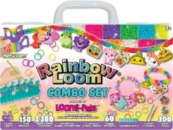 Rainbow Loom® Loomi-Pals™ Combo Set, Features 60 CUTE Assorted LP Charms, Happy Looms, Hooks, Alpha & Pony Beads, 2300 Colorful Bands