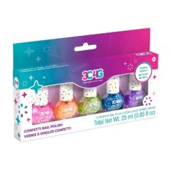 Three Cheers For Girls - Confetti Nail Polish Set - Nail Polish Set For Girls & Teens - Includes 5 Colors - Non-Toxic Nail Polish Kit For Kids Ages 8+
