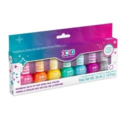 Three Cheers For Girls - Rainbow Bright Nail Polish Days Of The Week - Nail Polish Set For Girls & Teens - Includes 7 Colors - Non-Toxic