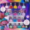 Dreamworks Trolls Non-Toxic Peel-Off Nail Polish, Deluxe Set For Kids, Some With Glitter