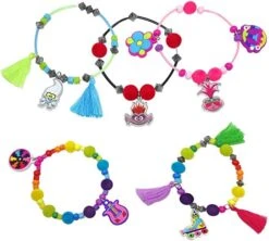 Trolls World Tour Girls Charm Bracelet Making Crafts Set - Makes 8 Bracelets -Cuddle House Toys Shop Trolls World Bracelet Making Craft2