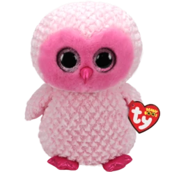 Ty Beanie Boos Twiggy Stuffed Animal Pink Owl - Large Boo Plush Toy, 16 Inches