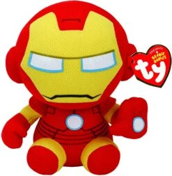 Ty Iron Man Plush Toy - Beanie Baby Stuffed Animal By Marvel Red/Yellow (Reg Size - 6 Inches)