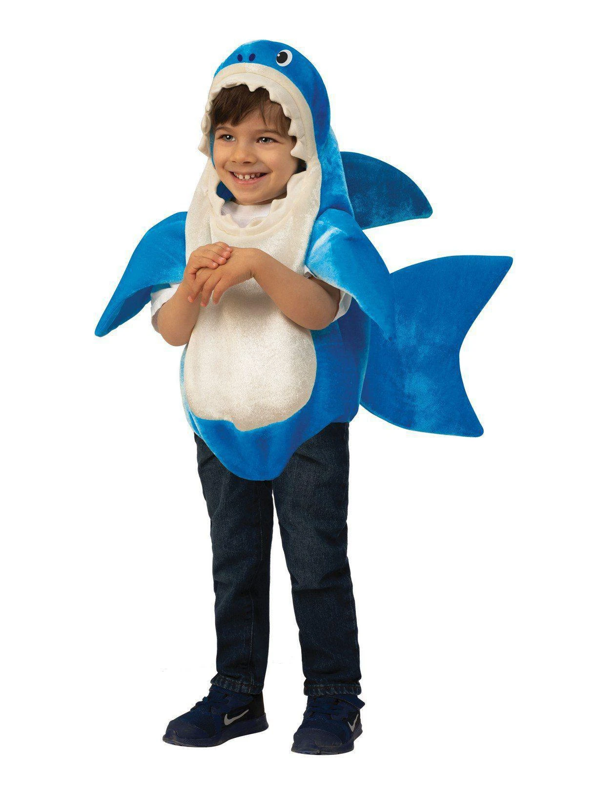 Rubie's Kid's Daddy Shark Kids Costume With Sound Chip - Blue Shark Infant Romper 2 Rubie's Kid's Daddy Shark Kids Costume With Sound Chip - Blue Shark Infant Romper - Image 2