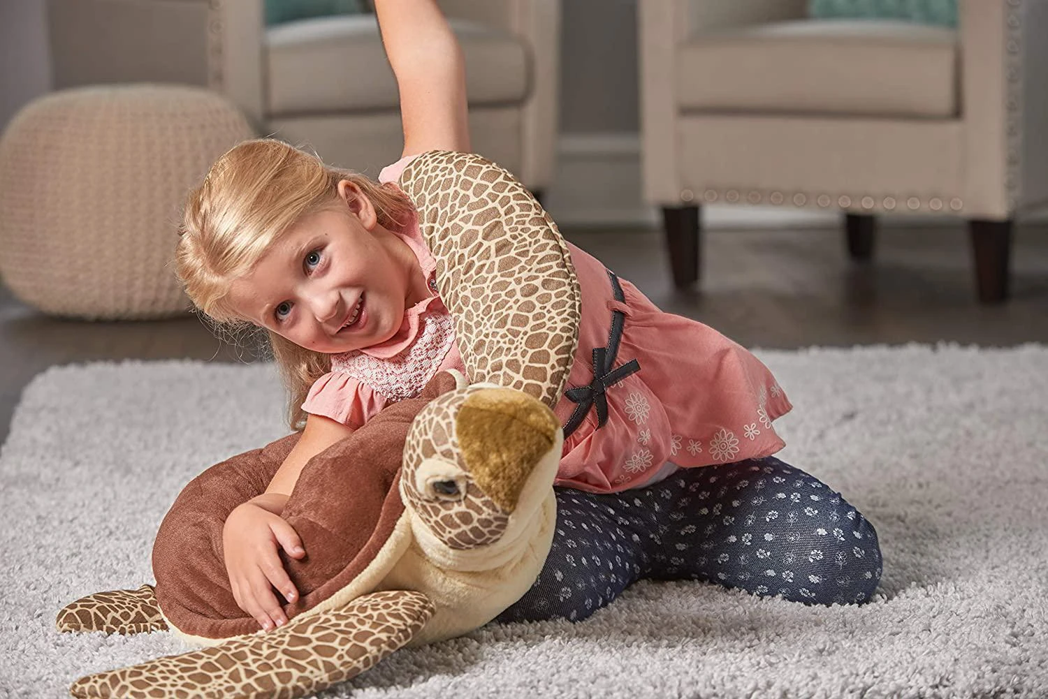 Wild Republic Jumbo Sea Turtle Plush, Giant Stuffed Animal, Plush Toy, Gifts For Kids, 30 Inches 2 Wild Republic Jumbo Sea Turtle Plush, Giant Stuffed Animal, Plush Toy, Gifts For Kids, 30 Inches - Image 2