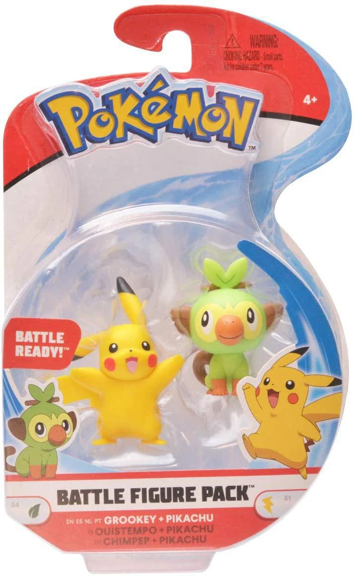 Pokemon New Sword And Shield Battle Action Figure 2 Pack - Pikachu And Grookey 2" Figures 3 Pokemon New Sword And Shield Battle Action Figure 2 Pack - Pikachu And Grookey 2" Figures - Image 3