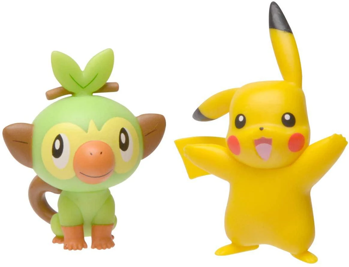 Pokemon New Sword And Shield Battle Action Figure 2 Pack - Pikachu And Grookey 2" Figures 2 Pokemon New Sword And Shield Battle Action Figure 2 Pack - Pikachu And Grookey 2" Figures - Image 2