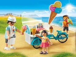 PLAYMOBIL Ice Cream Cart - Adult Figure, Two Child Figures, Ice Cream Cart, Ice Cream Flavors, Waffle Cones, Sign, Ice Cream Scoop -Cuddle House Toys Shop c3fa868bffbdb4f6b46e2e2171c75f34