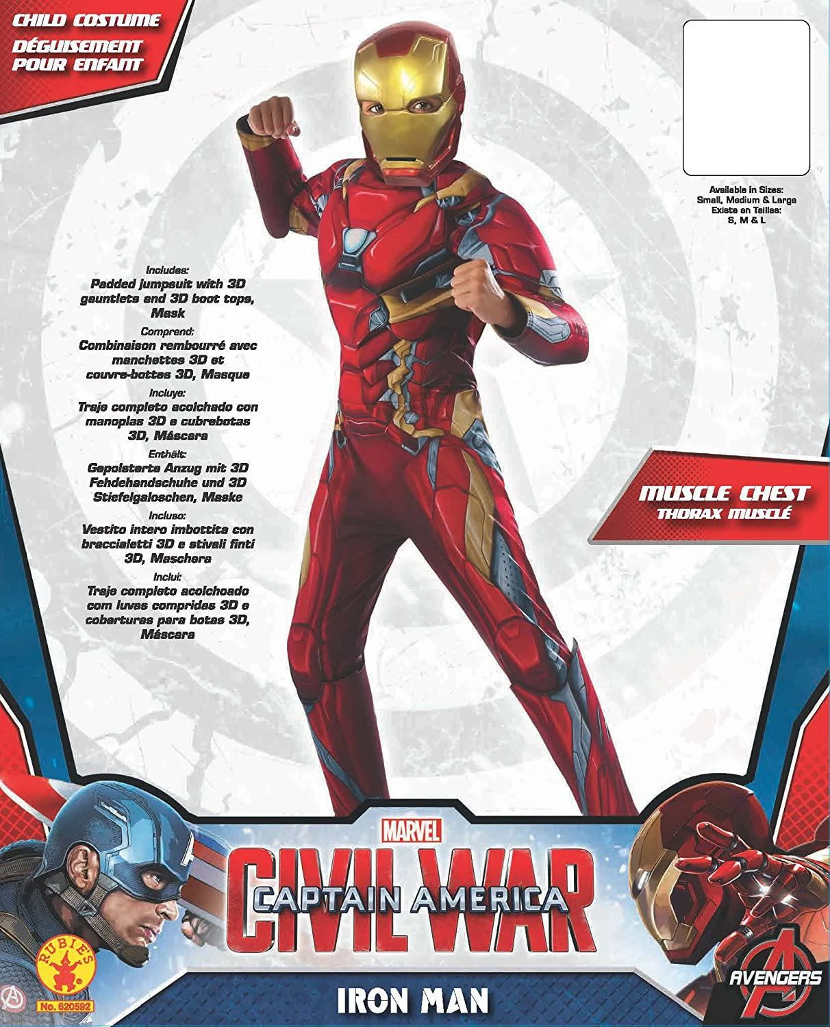 Rubie's Kids Costume Captain America: Civil War Deluxe Muscle Chest Iron Man Jumpsuit Costume 2 Rubie's Kids Costume Captain America: Civil War Deluxe Muscle Chest Iron Man Jumpsuit Costume - Image 2