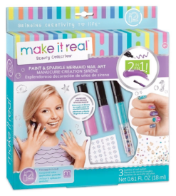Make It Real Paint & Sparkle Mermaid Nail Art, Kids Nail Polish And Manicure Kit