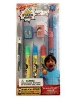 Ryan's World Mystery Art Box Set | Includes Pencil Case, Pencils, Markers, Eraser, Sharpener, Stickers, Notepad, Coloring Sheets