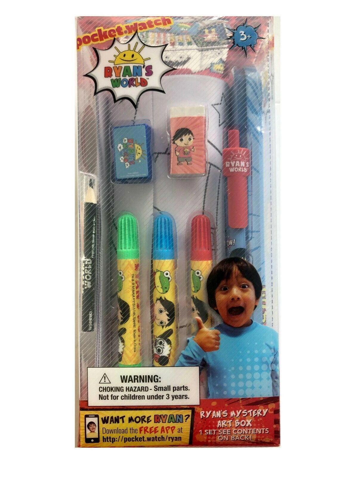 Ryan's World Mystery Art Box Set | Includes Pencil Case, Pencils, Markers, Eraser, Sharpener, Stickers, Notepad, Coloring Sheets 1 Ryan's World Mystery Art Box Set | Includes Pencil Case, Pencils, Markers, Eraser, Sharpener, Stickers, Notepad, Coloring Sheets