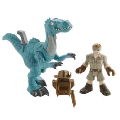 Jurassic World Figure Set - Dr. Malcolm & Dimetrodon, Park Workers & Pterodactyl, Muldoon & Raptor